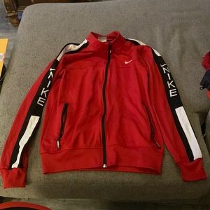 Mens Nike drift jacket re white and blue in color size large